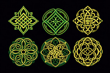 Ornamental Vintage Illustration: Symbolic Retro Flower in Gold Leaf - Abstract Oriental Ramadan Jewel