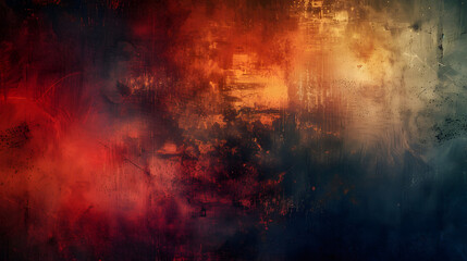 Abstract Painting of Red, Orange, and Blue