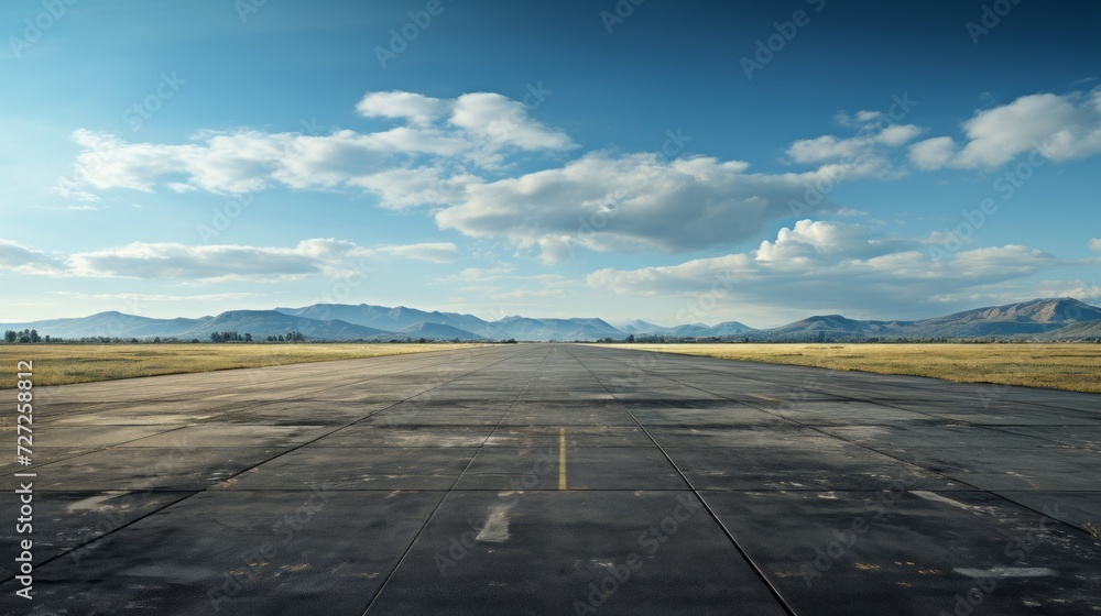 Poster unoccupied airport runway generative ai