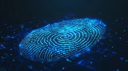biometric fingerprint on dark background 