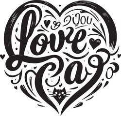 The Best Love you Cat Typography, Vector, T-shirt Design.