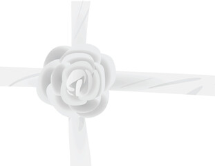 White bow on white background. vector illustration
