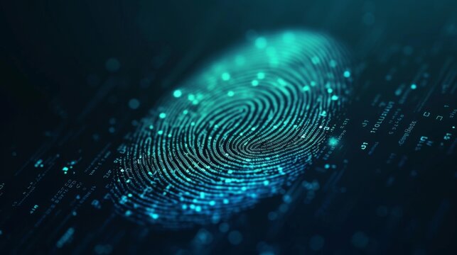 biometric fingerprint on dark background 