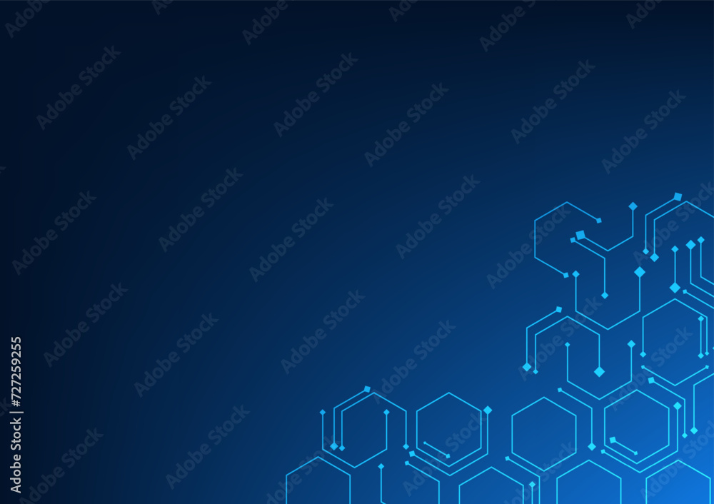 Poster abstract technology background hexagon with truncated lines it is modern, interesting, high-tech, an