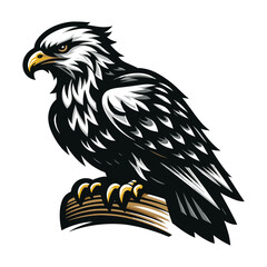 Wild animal bird of prey, raptor bird vector design illustration, hawk eagle falcon logo flat design template isolated on white background