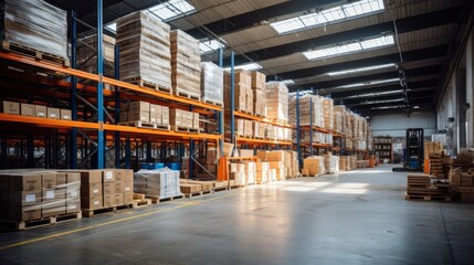 Warehouse Facility with Pallet Racks Generative AI