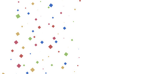 Multicolored paper confetti on transparent background. Realistic confetti flying. Colorful scattered items to holiday decorations.
