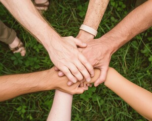 group of people holding hands