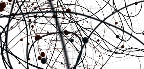 Falling cyber particles. Big data stream. 3d