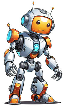 vector illustration, 3D robot character interacting with advanced technology smartphone interface, cyber cartoon character, background for smartphone or shorts,