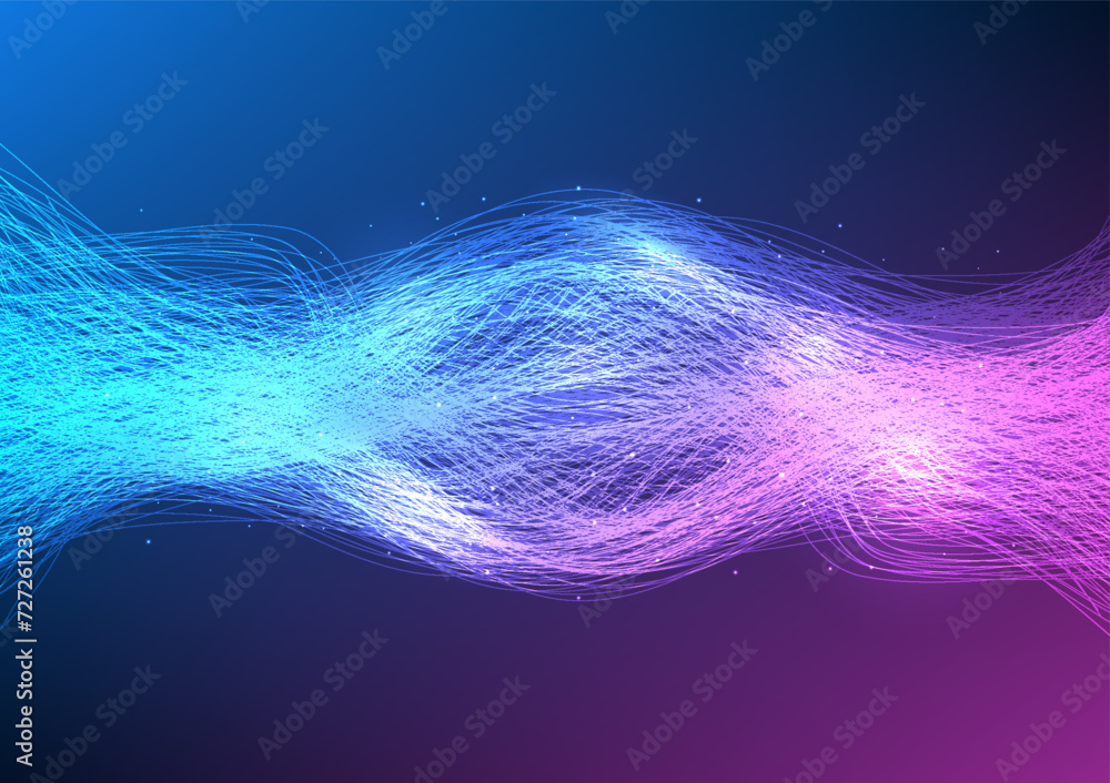 Poster big data technology background the overlapping lines represent the aggregation of enormous amounts o