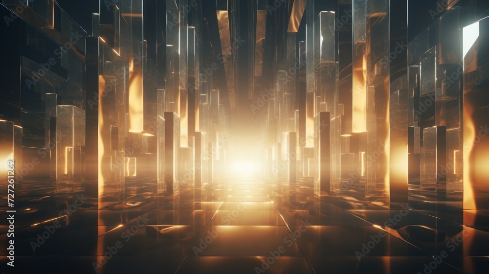 Fototapete Architectural elements transformed into abstract compositions for a unique background. Generative AI