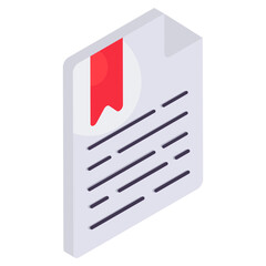 Editable design icon of bookmark file
