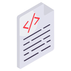 An isometric design icon of coding file