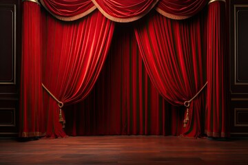 red theatre curtain with black background