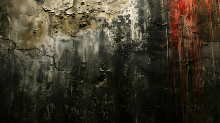 Red and Black Wall With Paint Splatters