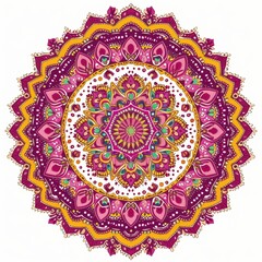 mandala ornament round in ethnic style on white background