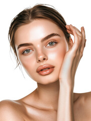 Beauty female model transparent background