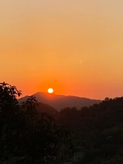 sunset in the mountains