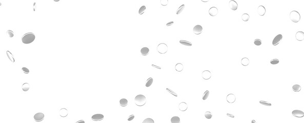 silver  serpentine confetti on transparent background. luxury isolated