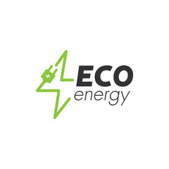 Eco-energy icon on white background.