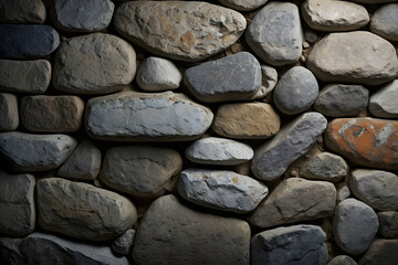 Close-up stone wall in shades of gray