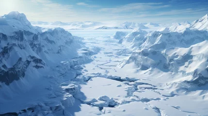 Foto op Plexiglas Aerial exploration of Antarctic glaciers Generative AI © vadosloginov