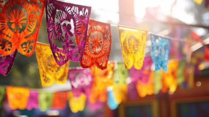 Colorful Paper Butterflies Hanging From Line, Vibrant and Delicate Room Decor, Chico De Mayo