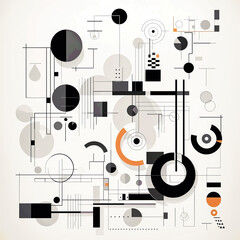 Obraz premium Abstract technological background with various technological elements. Vector illustration. Eps 10.