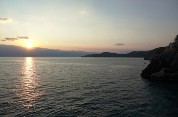 Fototapeta premium Morgen bei Vrbnik auf Krk, Kroatien