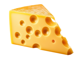 Piece of delicious cheese cut out