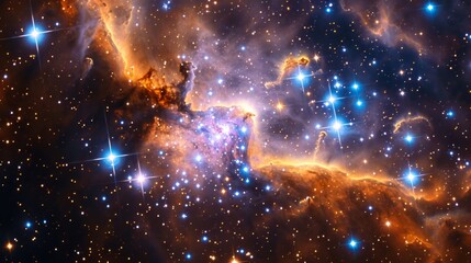 Conceptual image of the Jewel Box Cluster , displaying its colorful stars and young stellar...