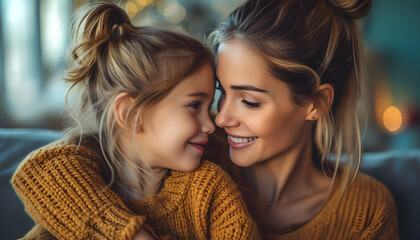 A single mom and her young daughter spending quality time together, showcasing the bond between a parent and child.
