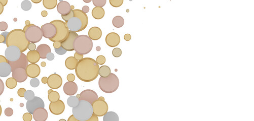 Sparkling Jubilation: Breathtaking 3D Illustration of Sparkling gold Confetti Celebration