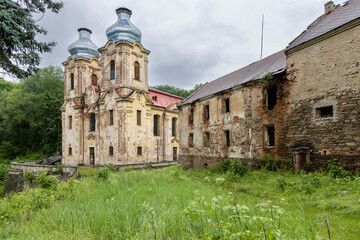 Fototapeta na wymiar Church of visitation of Virgin Mary, Skoky near Zlutice, Western Bohemia, Czech Republic