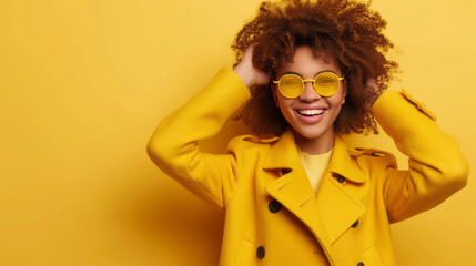 portrait of a woman, Vibrant Yellow Fashion Statement&rdquo;