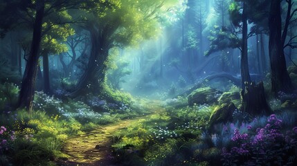 Obraz na płótnie Canvas fairy forest illustration.