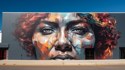 Mural of Womans Face on Building, World Photography Day