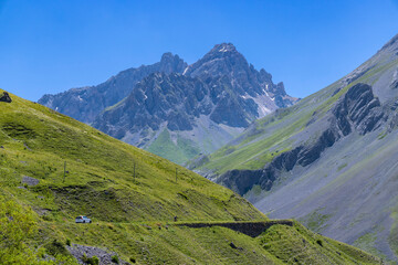 Fototapeta na wymiar Landscape near Col du Galibier, Hautes-Alpes, France