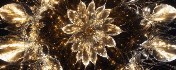 there is a large flower that is glowing in the dark