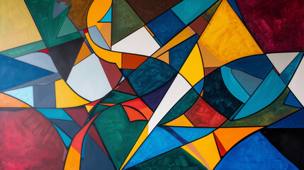 Vibrant Geometric Abstract Acrylic Painting
Vivid geometric shapes and dynamic colors converge in this abstract acrylic painting, showcasing a harmonious blend of art and geometry.
