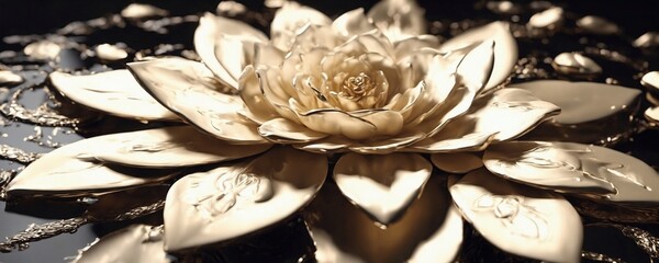 there is a white flower that is sitting on a table
