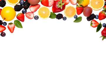 fruits frame isolated on transparent background