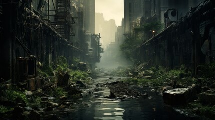 Nature Reclaimed destroy City after the apocalypse