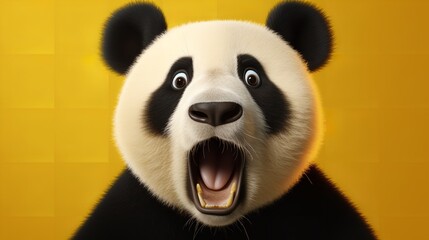 Panda Looking Surprised - Reacting with Amazement and Impressiveness

