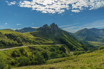 Fototapeta premium Landscape near Col d'Agnes, Department of Ariege, Pyrenees, France