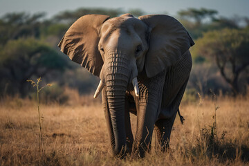 Fototapeta na wymiar Concept photo of close-up an elephant