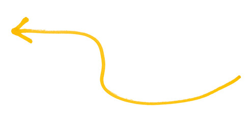 Yellow arrows isolated on transparent background