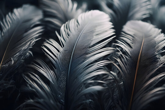 Monochrome black white bird feather photography, wallpaper