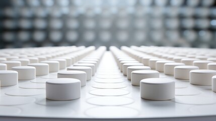 Fototapeta premium white futuristic tablets on the table 